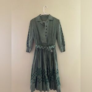 Green Checkered Women's Dress